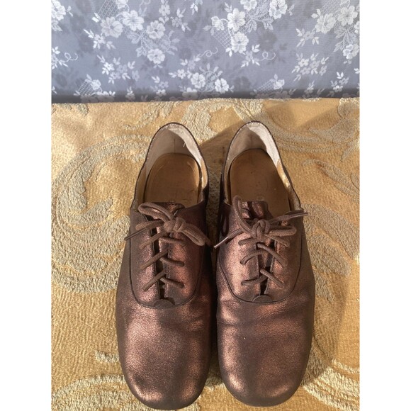 Me Too Oxfords Copper Leather Metallic Lace Up Sneakers New Wave Size 8.5M - Picture 2 of 8